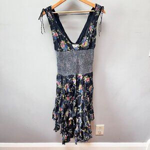 NEW Free People FP One Floral Smocked Midi Gypsy Floral Dress-‎ Sz. S